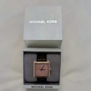 Michael Kors Square Rose Gold Watch